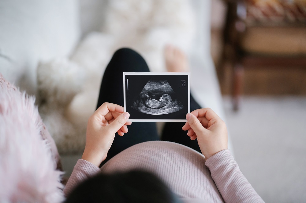 Pregnant woman at a doctor's appointment