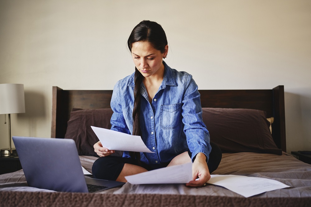 Young woman working on a computer